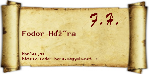 Fodor Héra névjegykártya