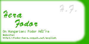 hera fodor business card
